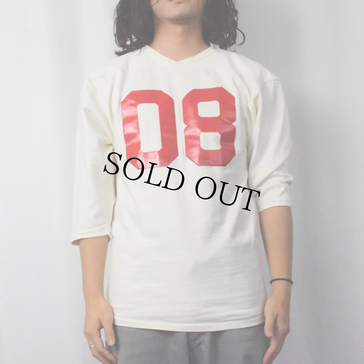 画像3: 60〜70's "MILLER 08" ラバープリントフットボールTシャツ (3)