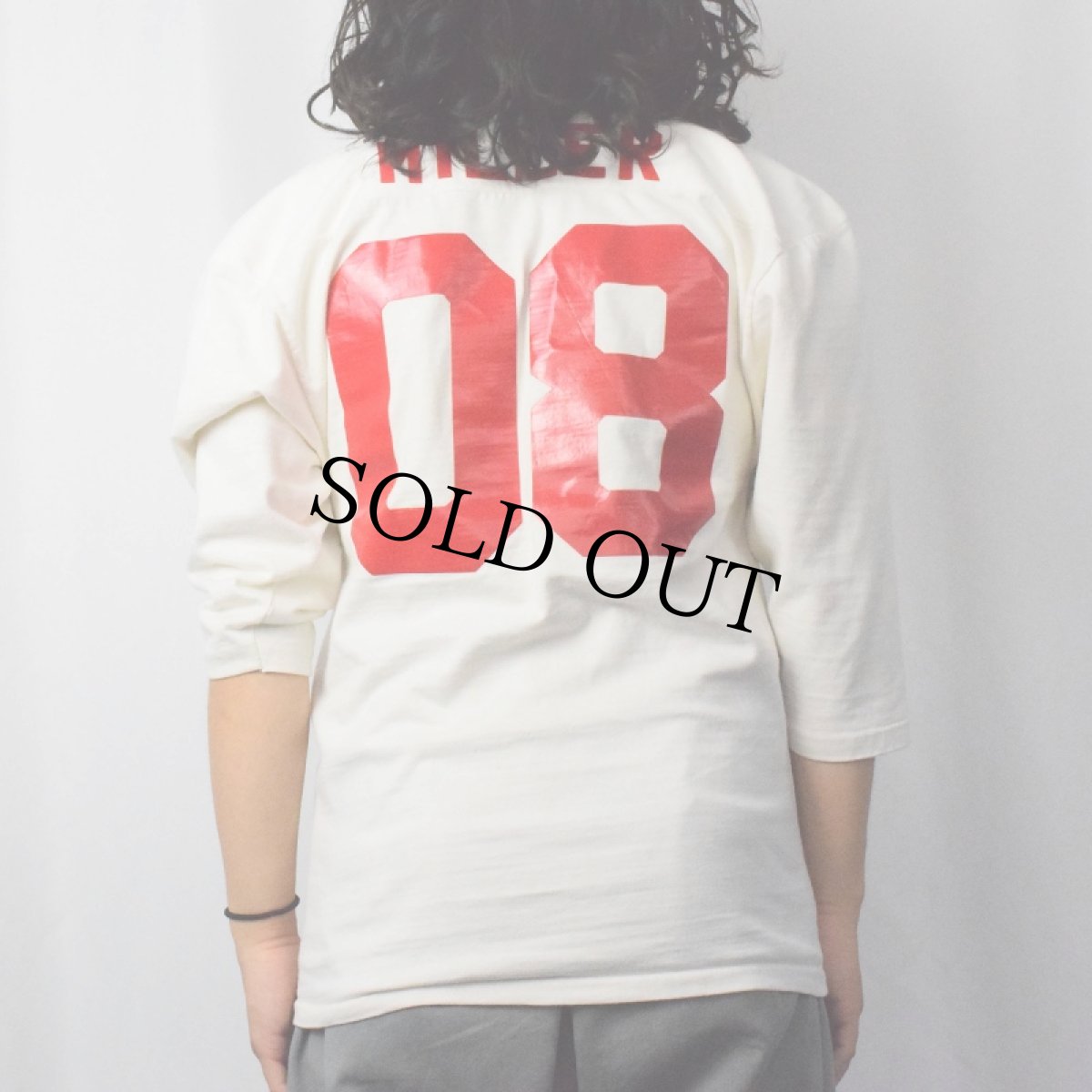 画像4: 60〜70's "MILLER 08" ラバープリントフットボールTシャツ (4)