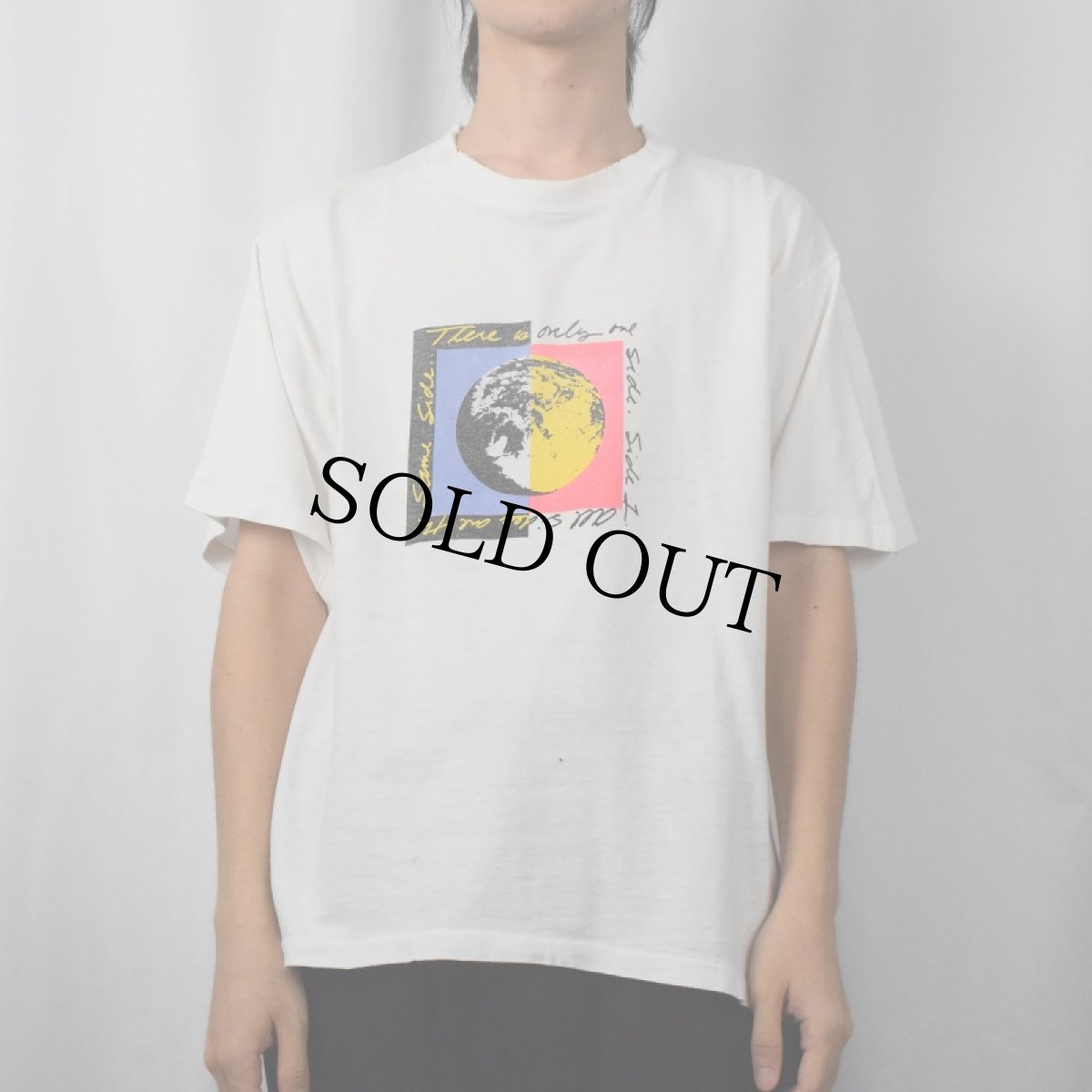 画像2: 90's NIKE 銀タグ USA製 "SIDE1" プリントTシャツ M (2)