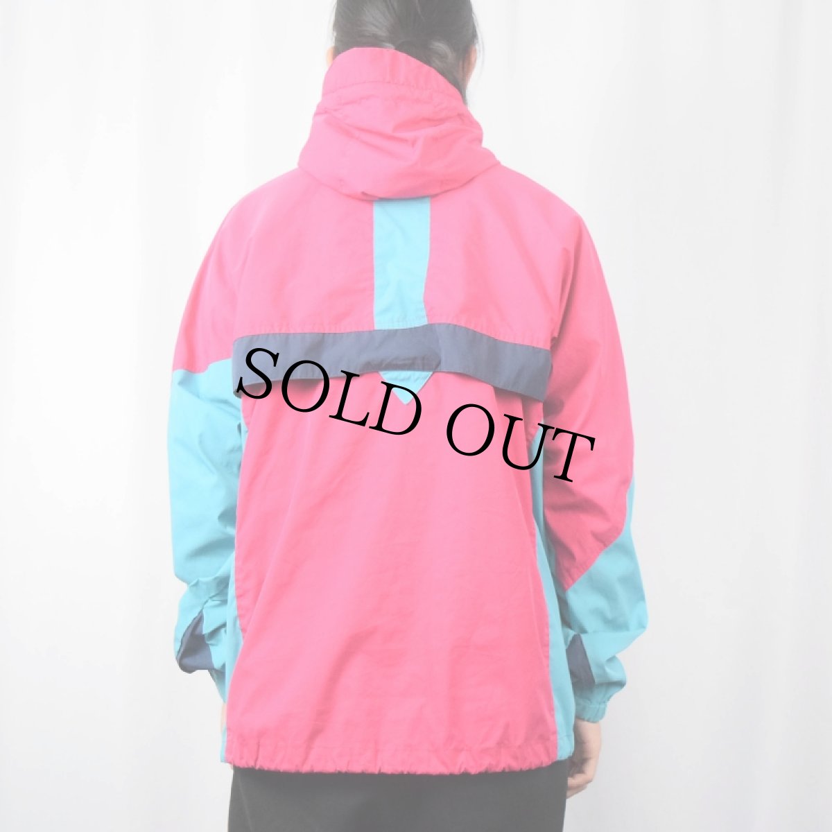 画像3: 90's NIKE ACG ロゴ刺繍 2トーン ポリエステルアノラックパーカー M (3)