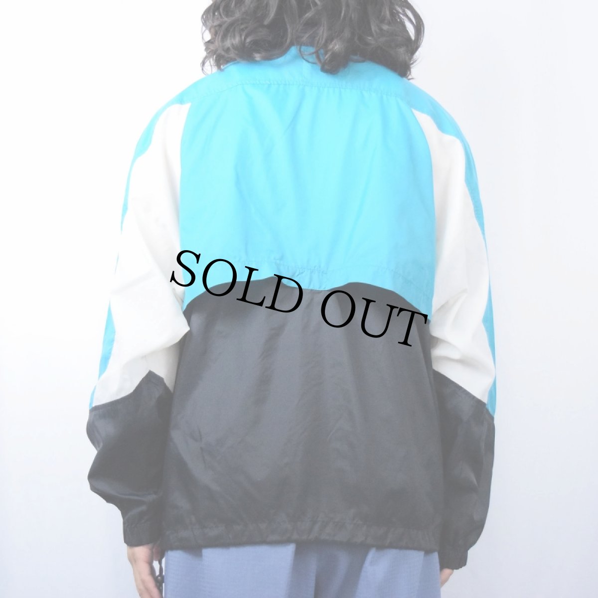 画像3: 90's NIKE 銀タグ ロゴ刺繍 切り替えデザイン ナイロンジャケット L (3)