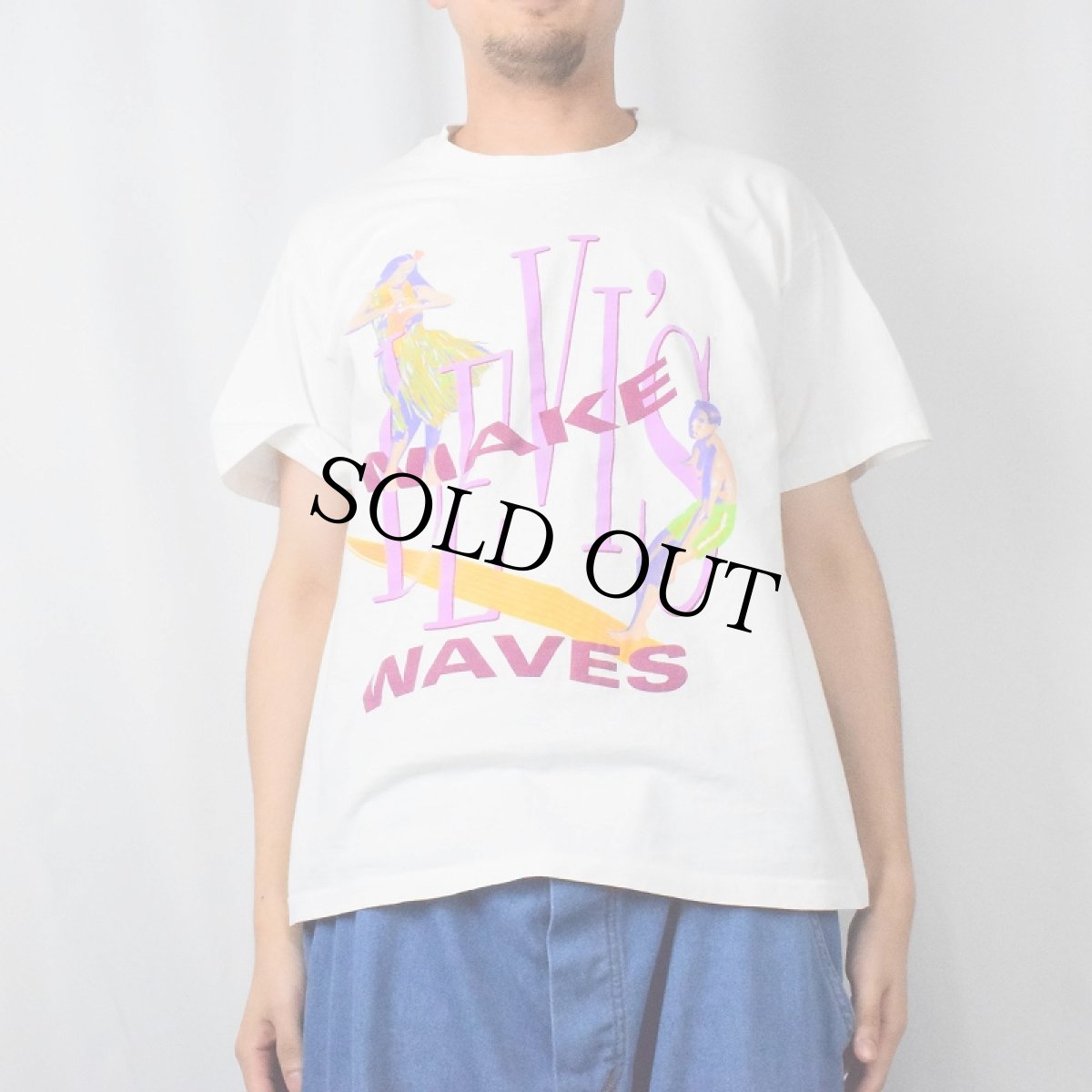 画像2: 90's Levi's USA製 "MAKE WAVES" イラストプリントTシャツ (2)