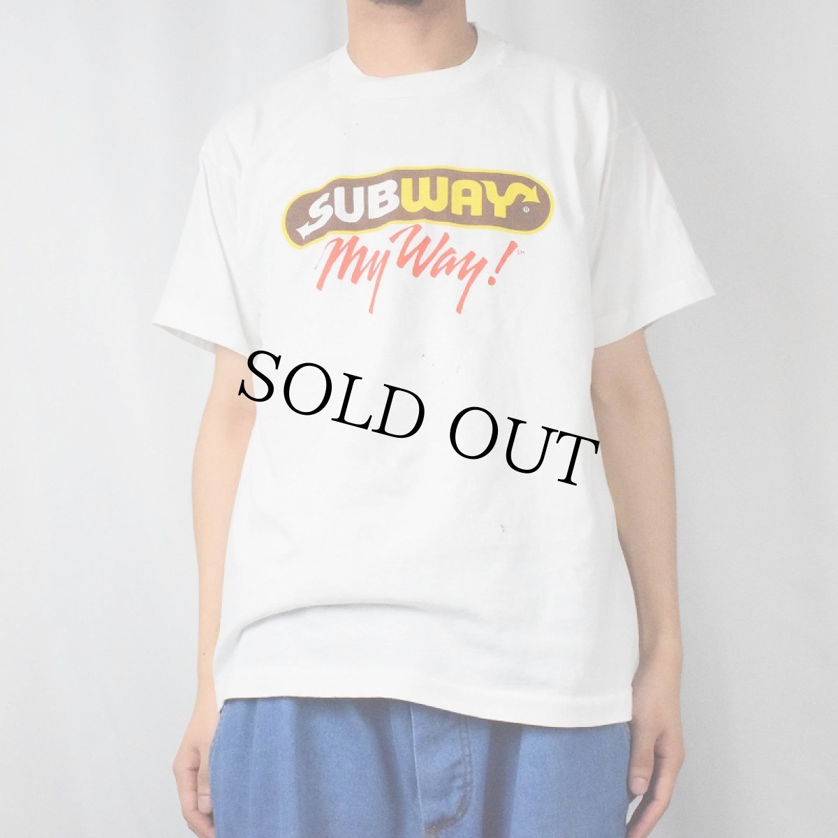画像2: 90's SUBWAY USA製 "My Way!" ファーストフードチェーン ロゴプリントTシャツ XL (2)
