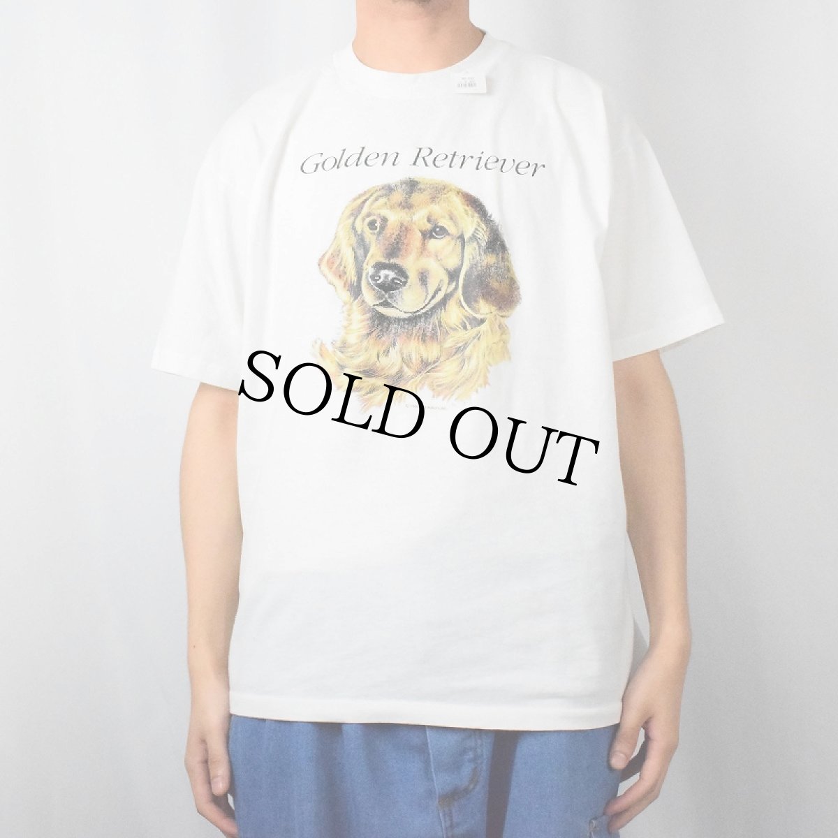 画像2: 90's USA製 "Golden Retriever" 犬プリントTシャツ XL (2)