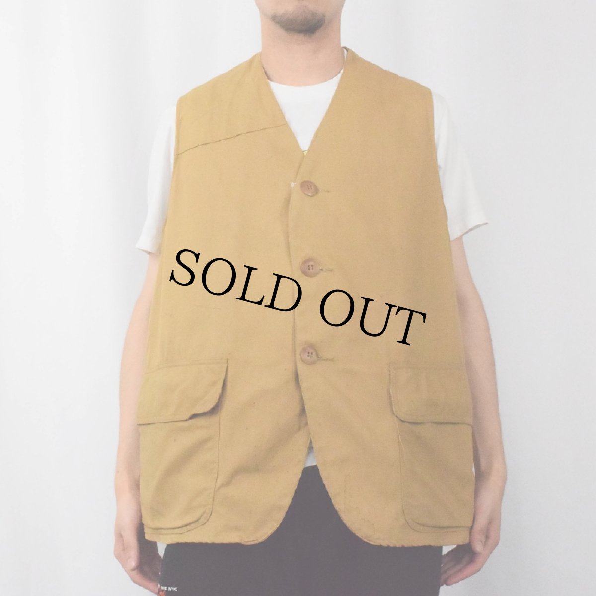 画像2: 50's American Field ガンパッチ付き ハンティングベスト (2)