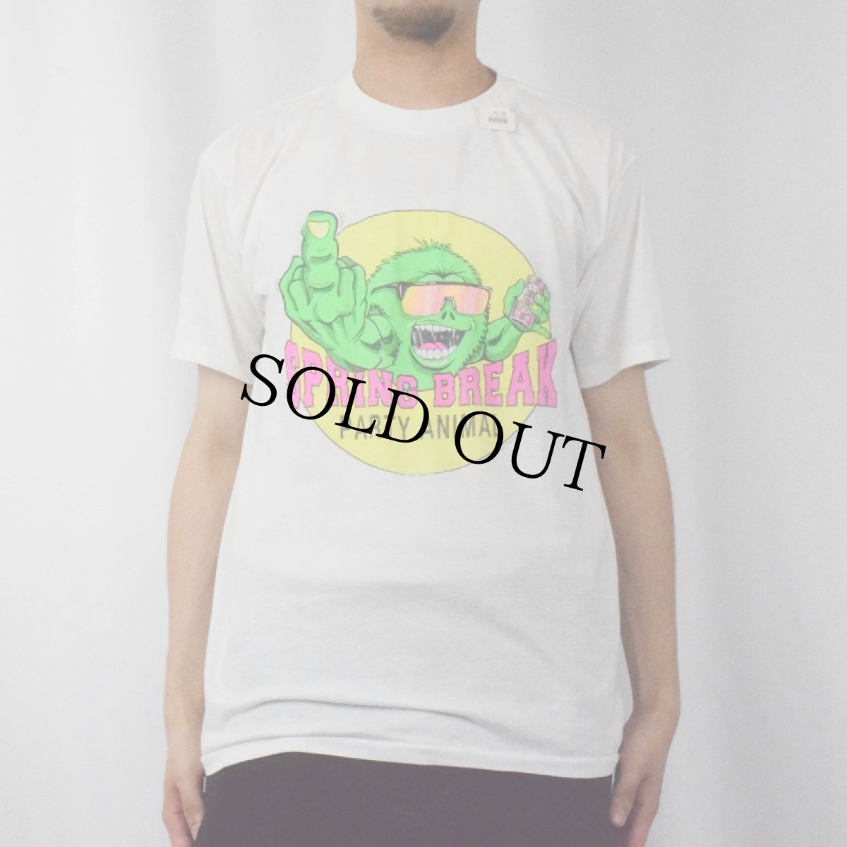 画像2: 80's "SPRING BREAK PARTY ANIMAL" イラストプリントTシャツ XL (2)