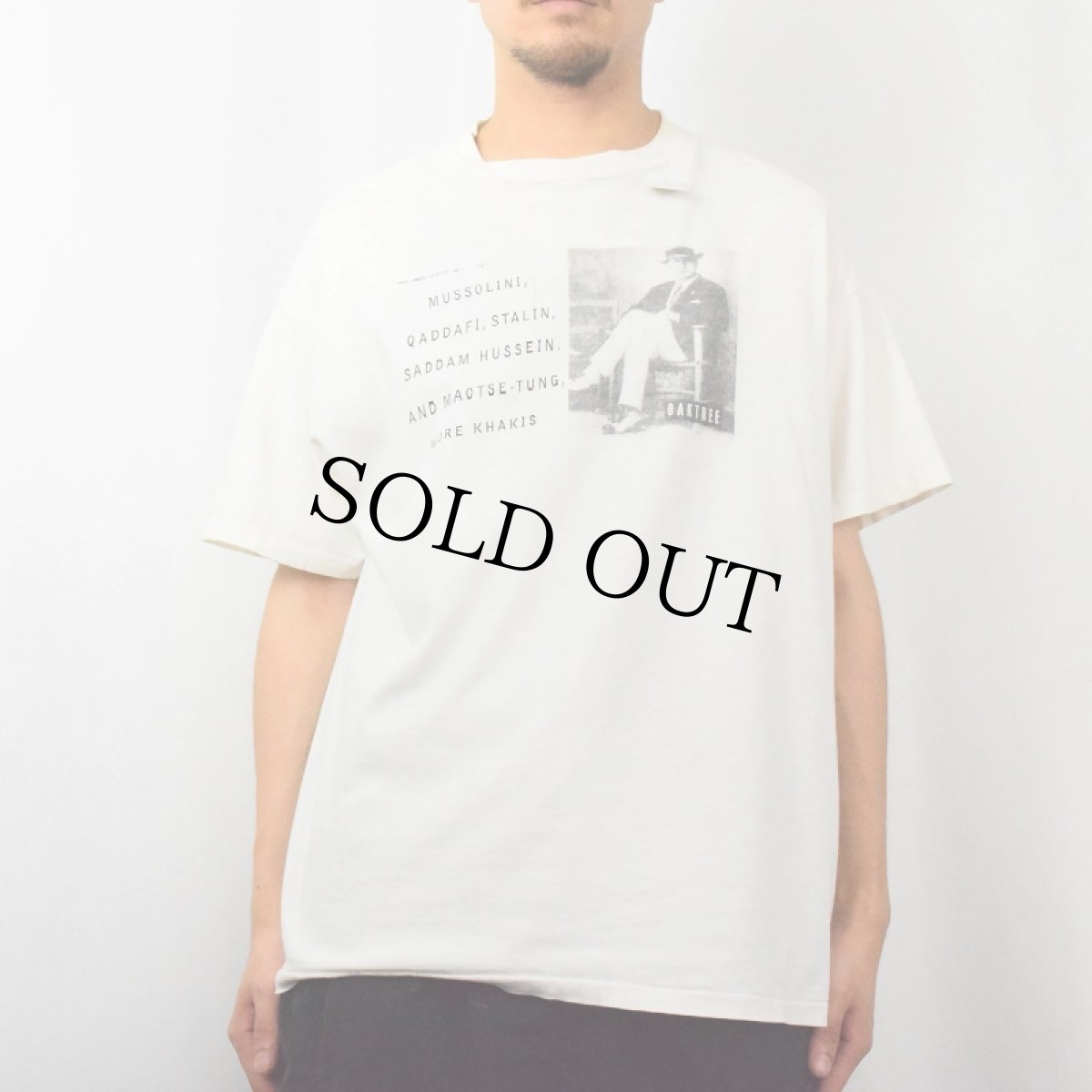 画像2: 90's Andrea Mussolini "MUSSOLINI,QADDAFI,STALIN,..." 政治家プリントシャツ XL (2)