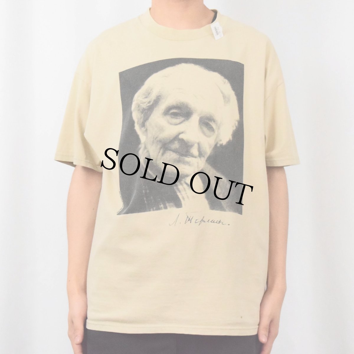 画像3: 90's〜 Lev Sergeyevich Termen 発明家プリントTシャツ XL (3)