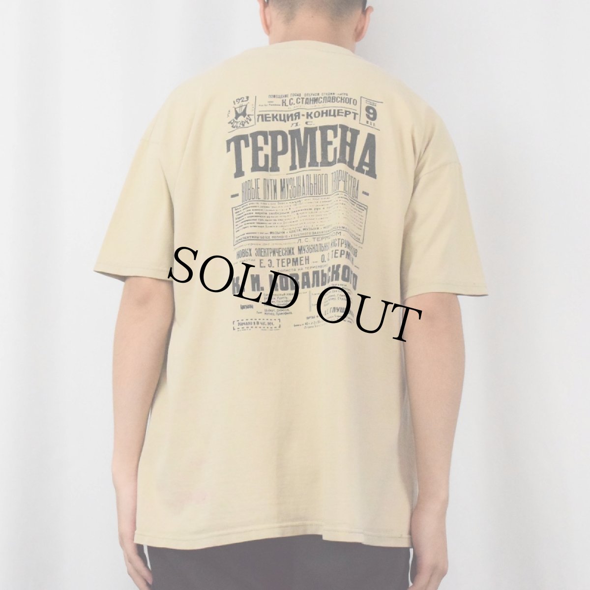 画像4: 90's〜 Lev Sergeyevich Termen 発明家プリントTシャツ XL (4)