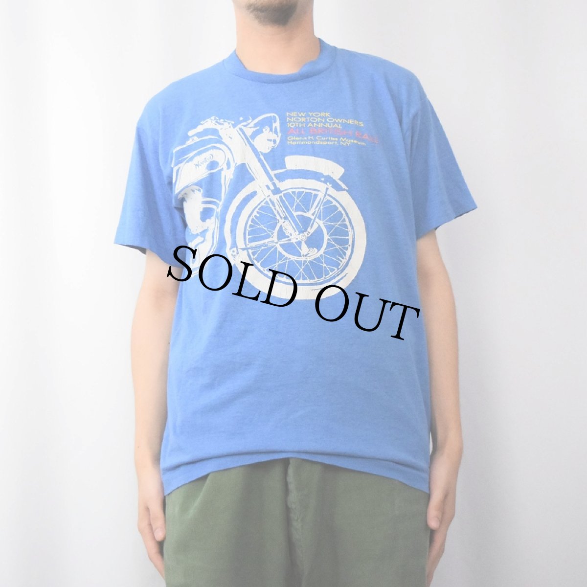 画像2: 90's Norton USA製 "ALL BRITISH RALLY" バイクプリントTシャツ L (2)