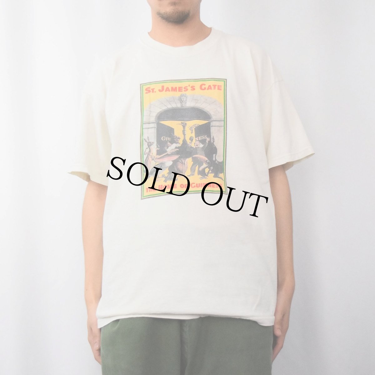 画像2: 90's ST. JAMES'S GATE "THE HOME OF GUINNESS" ギネス醸造所イラストTシャツ XL (2)