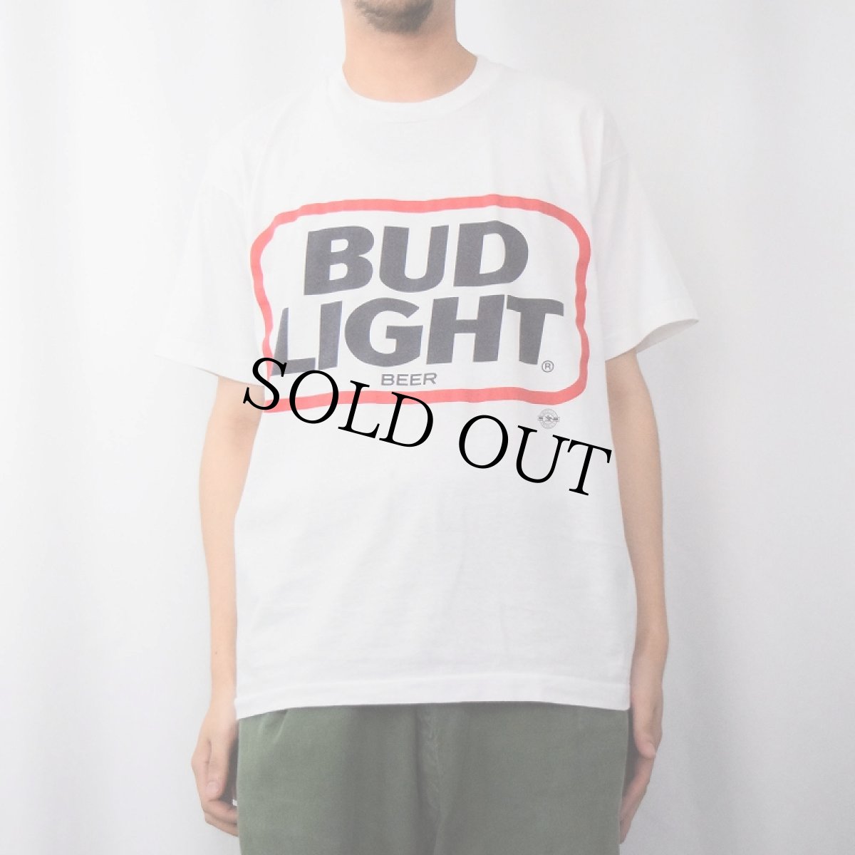 画像2: 90's Budweiser BUD LIGHT USA製 ビールロゴプリントTシャツ XL (2)