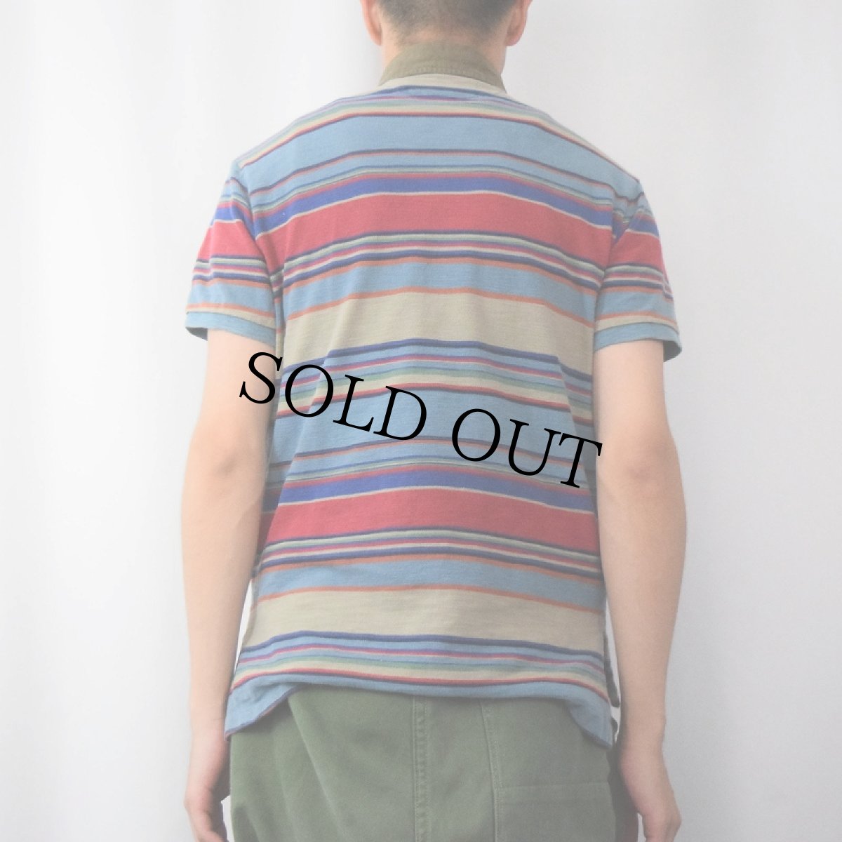 画像3: POLO Ralph Lauren マルチボーダー柄 ポロシャツ M (3)