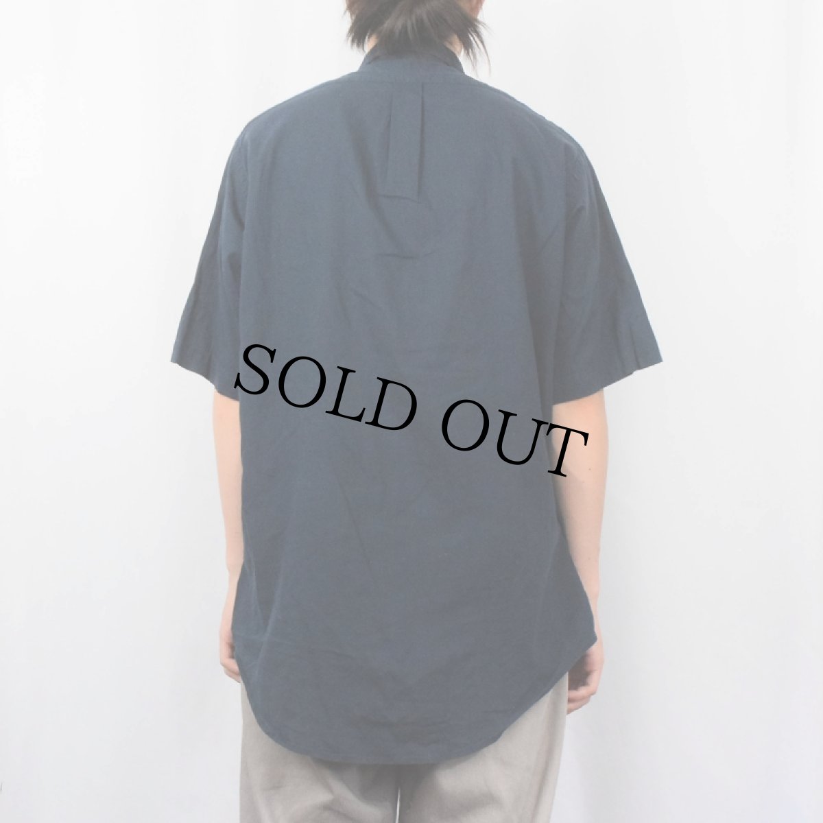 画像3: Ralph Lauren ロゴ刺繍 コットンボタンダウンシャツ NAVY M (3)