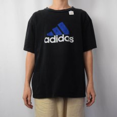 画像2: 90's adidas CANADA製 ロゴプリントTシャツ BLACK L (2)
