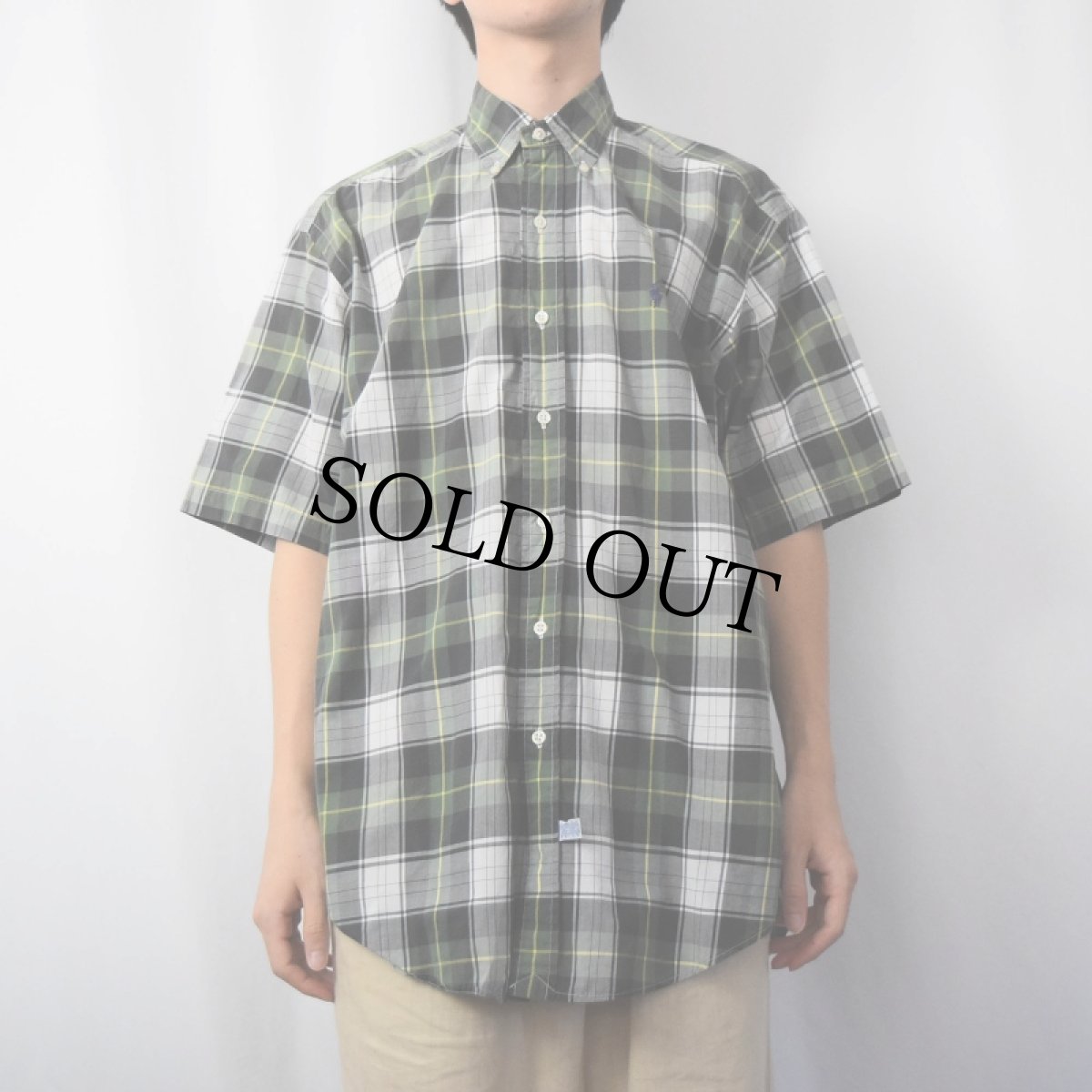 画像2: Ralph Lauren チェック柄 コットンボタンダウンシャツ M (2)