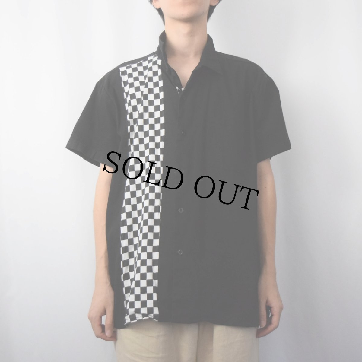 画像2: チェッカー柄 コットンロカビリーシャツ (2)
