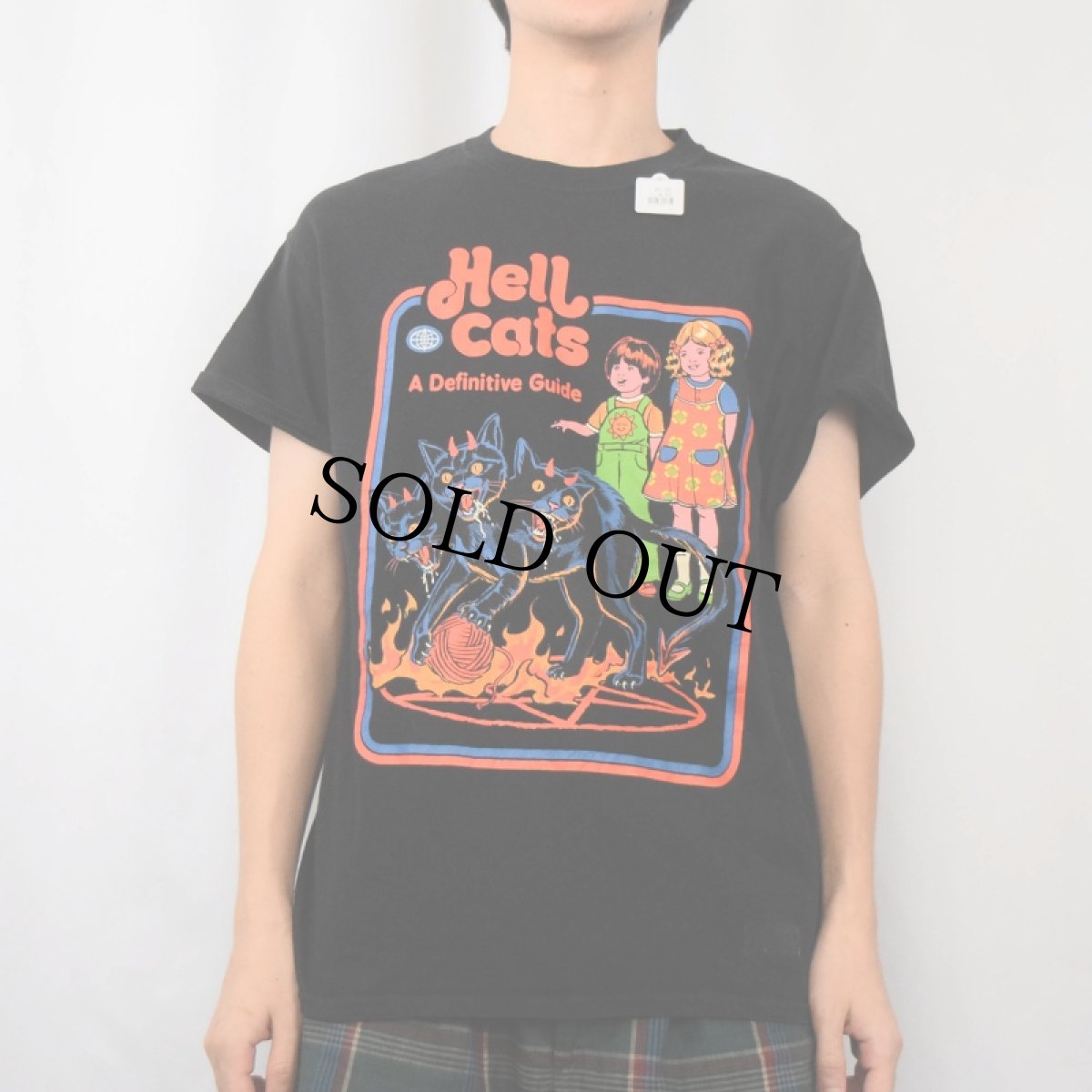 画像2: Steven Rhodes "Hell cats" イラストプリントTシャツ BLACK M (2)