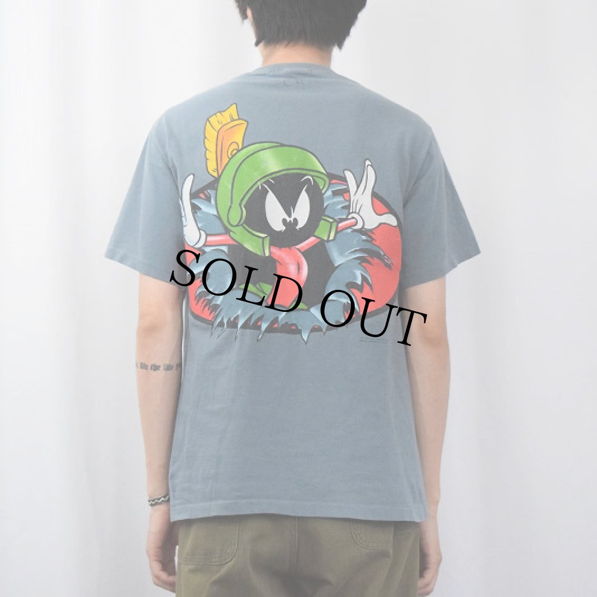 画像4: 90's Looney Tunes USA製 マービン・ザ・マーシャン キャラクタープリントTシャツ L (4)