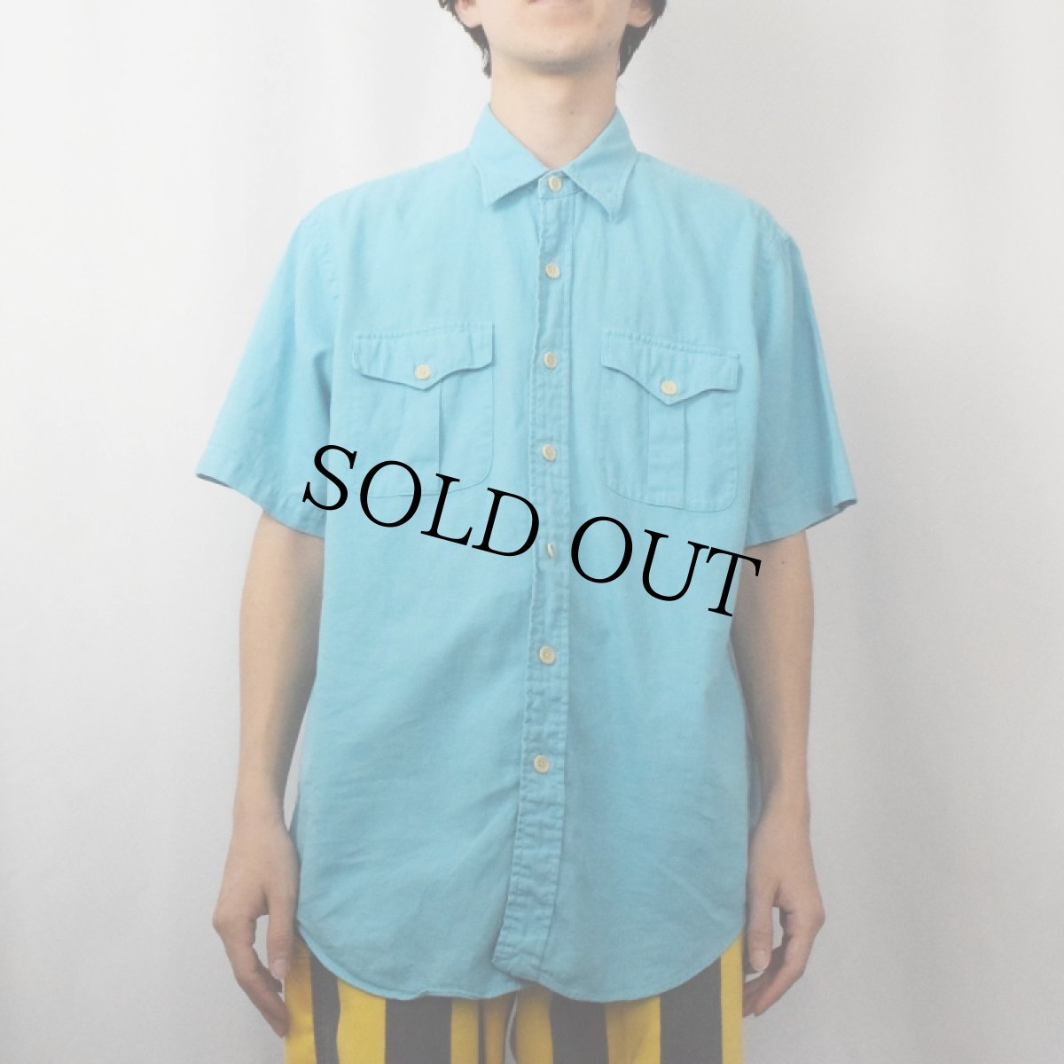 画像2: POLO Ralph Lauren リネン×コットン サファリシャツ L (2)