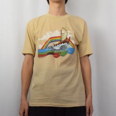 画像2: 80's USA製 "HAWAII" ヨットイラストプリントTシャツ L (2)