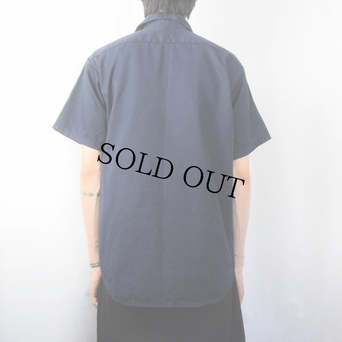 画像3: 70〜80's Key IMPERIAL USA製 チェーン刺繍 ワークシャツ NAVY L (3)