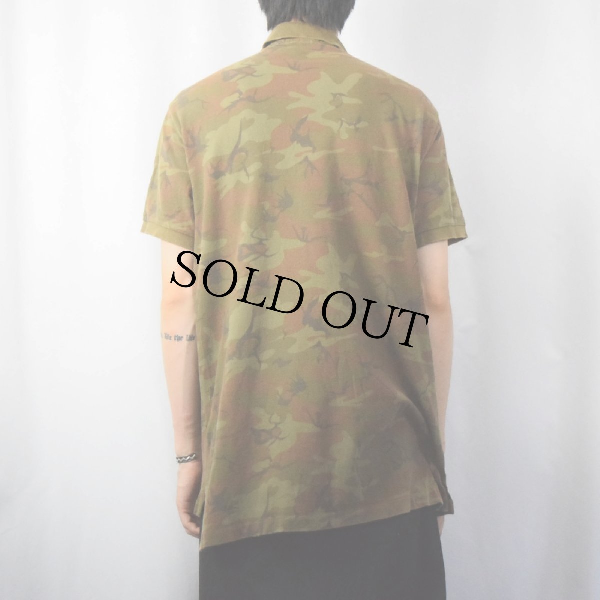 画像3: POLO Ralph Lauren "CUSTOM FIT" カモ柄 鹿の子ポロシャツ XL (3)