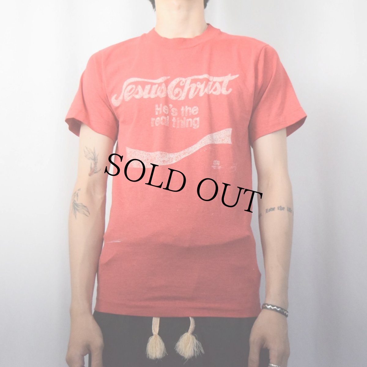 画像2: 80's USA製 "Jesus Christ" ジーザスパロディTシャツ M (2)