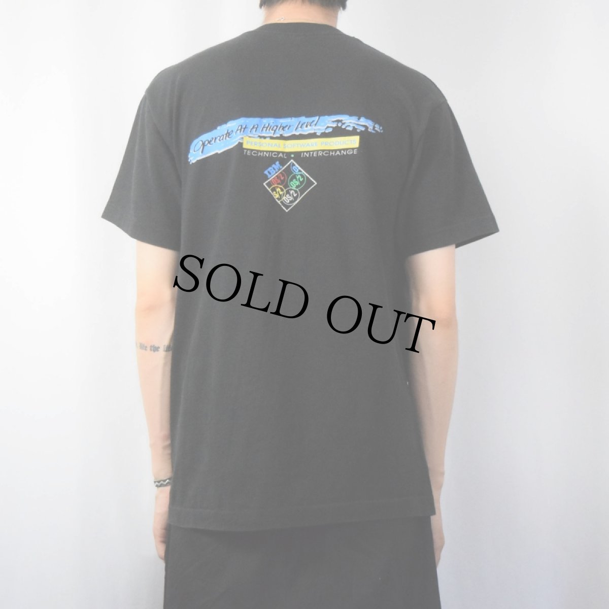 画像4: 90's IBM USA製 "Operate At Higher Level" コンピューター企業 プリントTシャツ L (4)