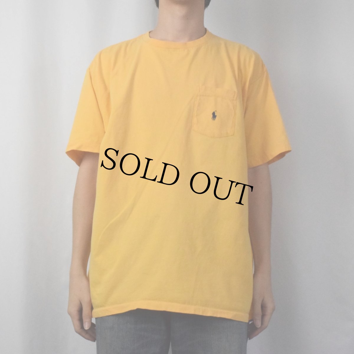 画像2: 90's POLO Ralph Lauren USA製 ロゴ刺繍 ポケットTシャツ L (2)