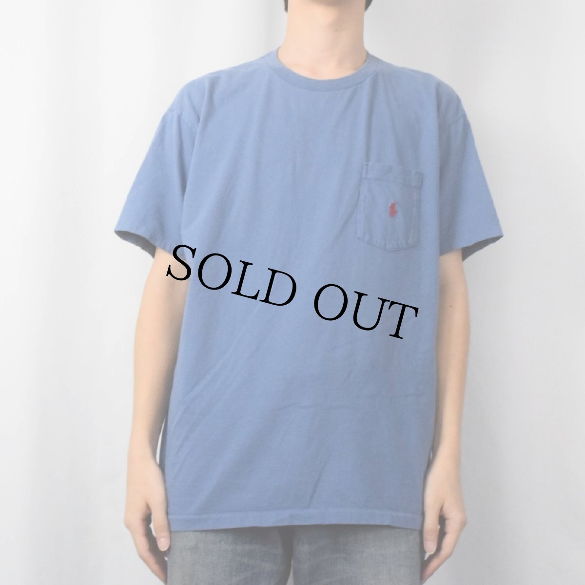 画像2: 90's POLO Ralph Lauren USA製 ロゴ刺繍 ポケットTシャツ M (2)