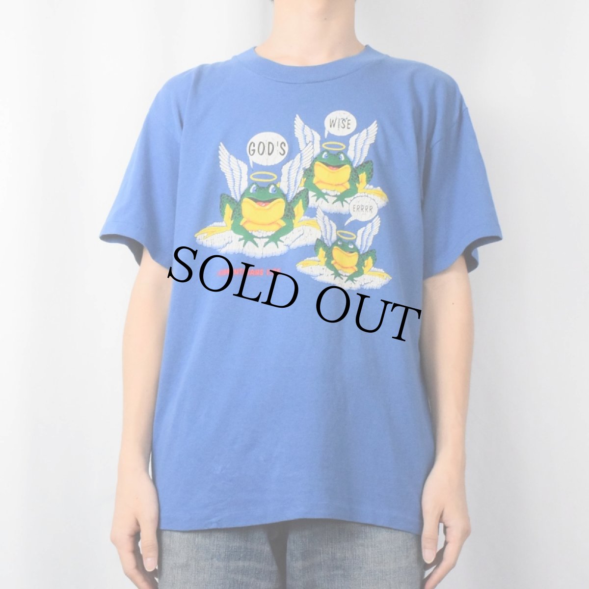 画像3: 80〜90's USA製 "GOD'S WISE ERRRR" パロディプリントTシャツ L (3)