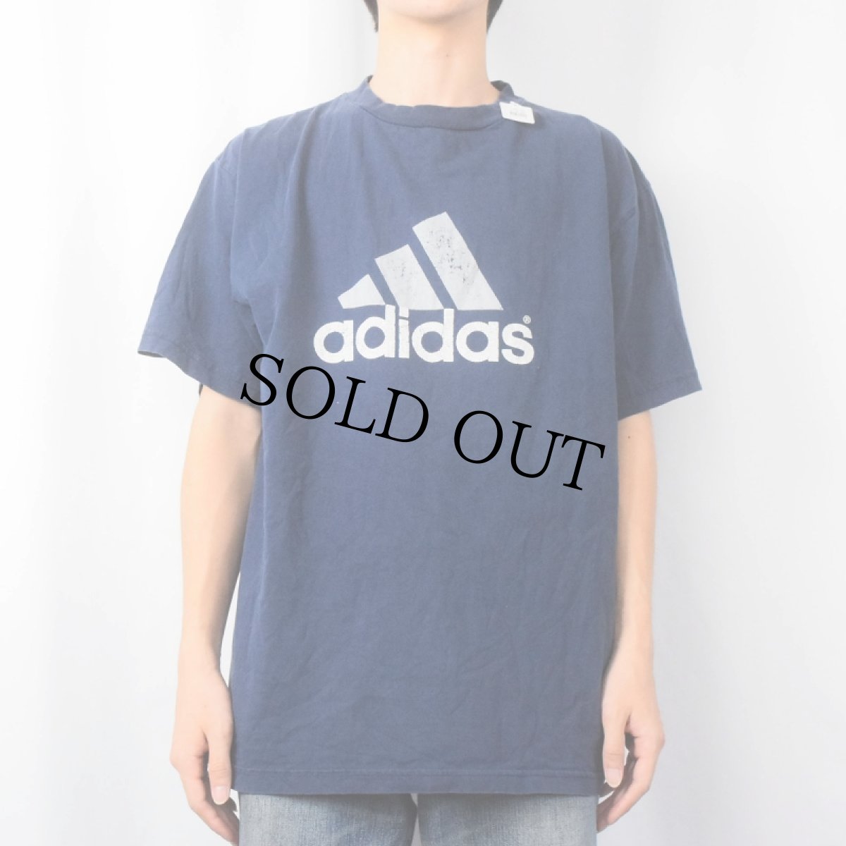 画像2: 90〜2000's adidas CANADA製 ロゴプリントTシャツ NAVY L (2)