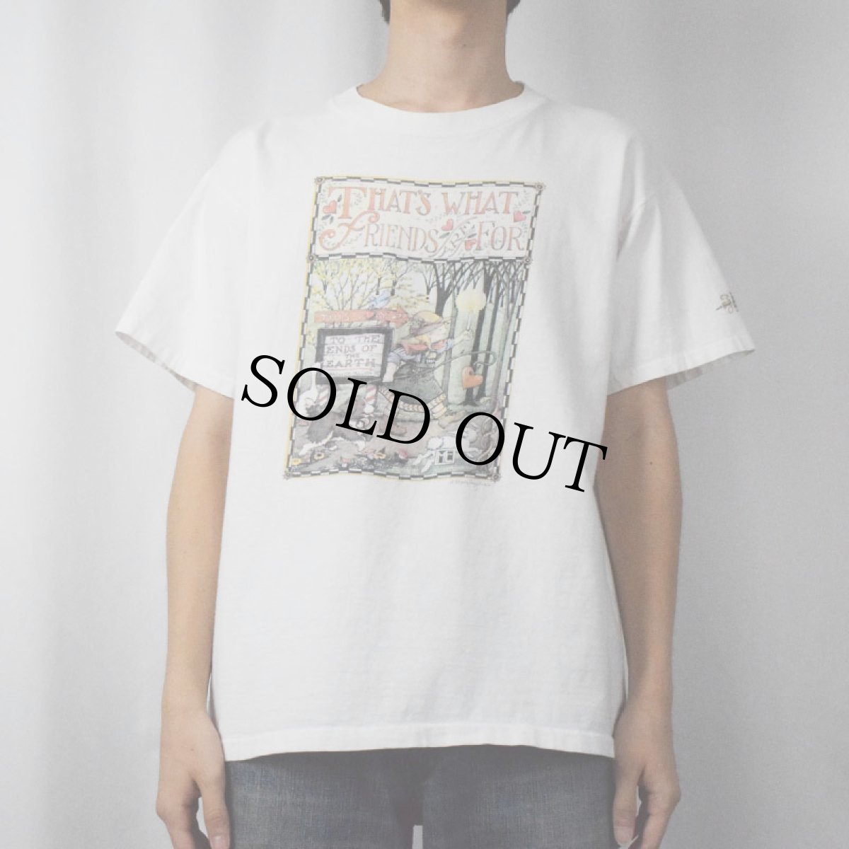 画像2: 90's Mary Engelbreit USA製 "THAT'S WHAT FRIENDS ARE FOR" イラストプリントTシャツ L (2)