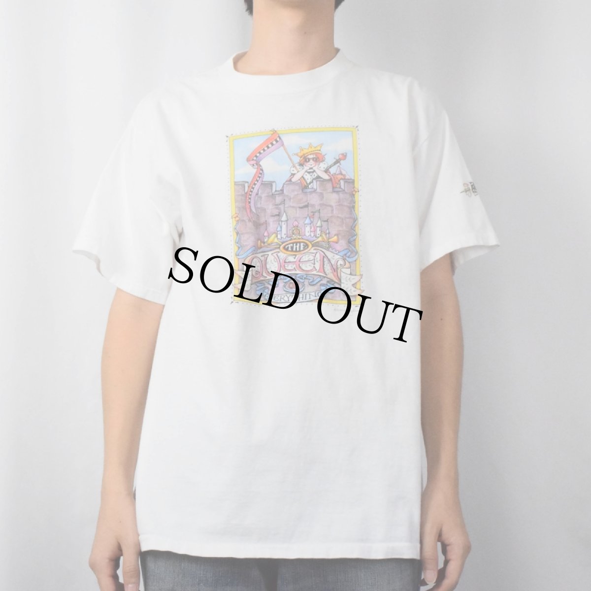 画像2: 90's Mary Engelbreit USA製 "THE QUEEN EVERYTHING" イラストプリントTシャツ L (2)
