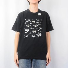 画像2: ギミック イラストプリントTシャツ BLACK L (2)