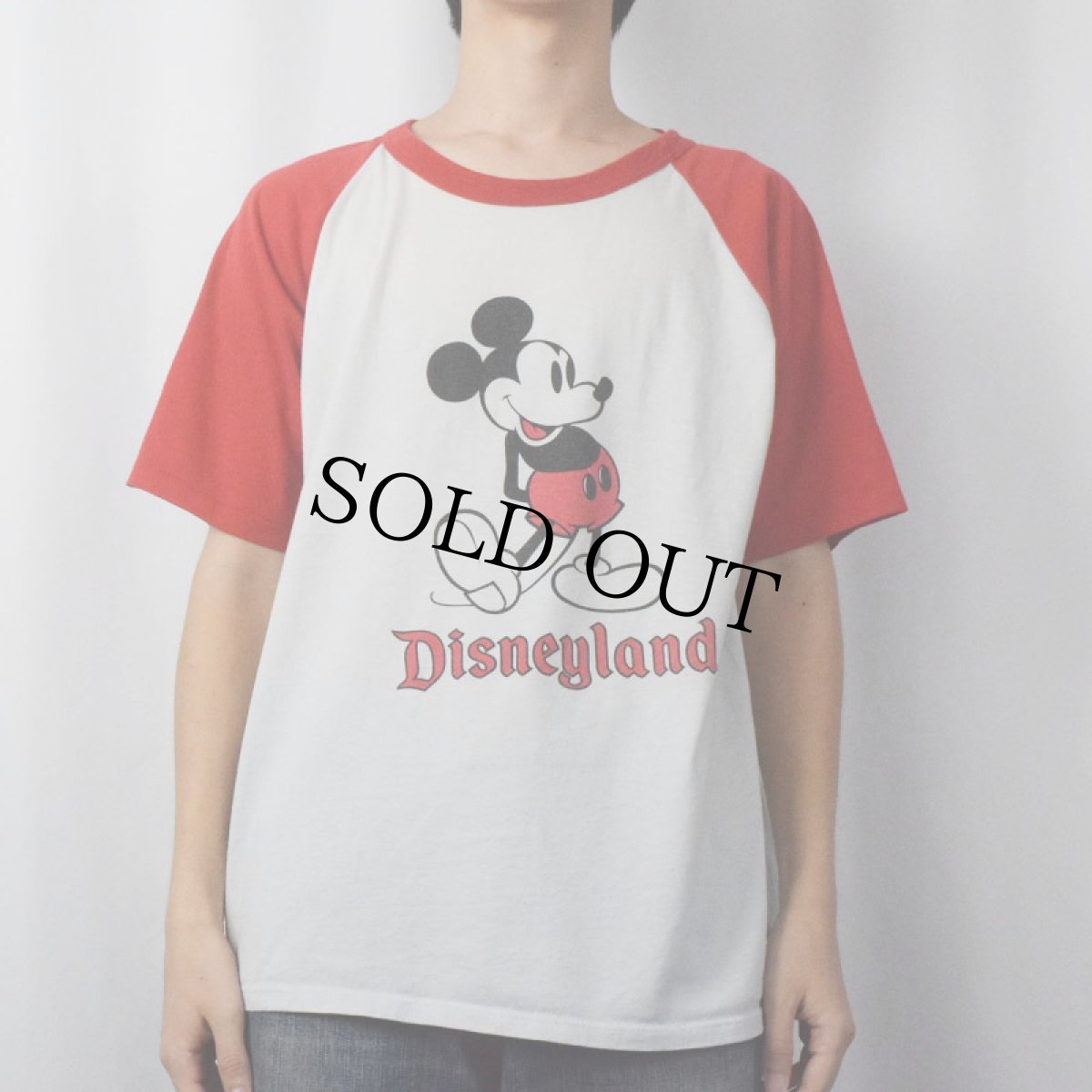 画像2: 80〜90's Disney MICKEY MOUSE USA製 キャラクタープリントラグランTシャツ XL (2)