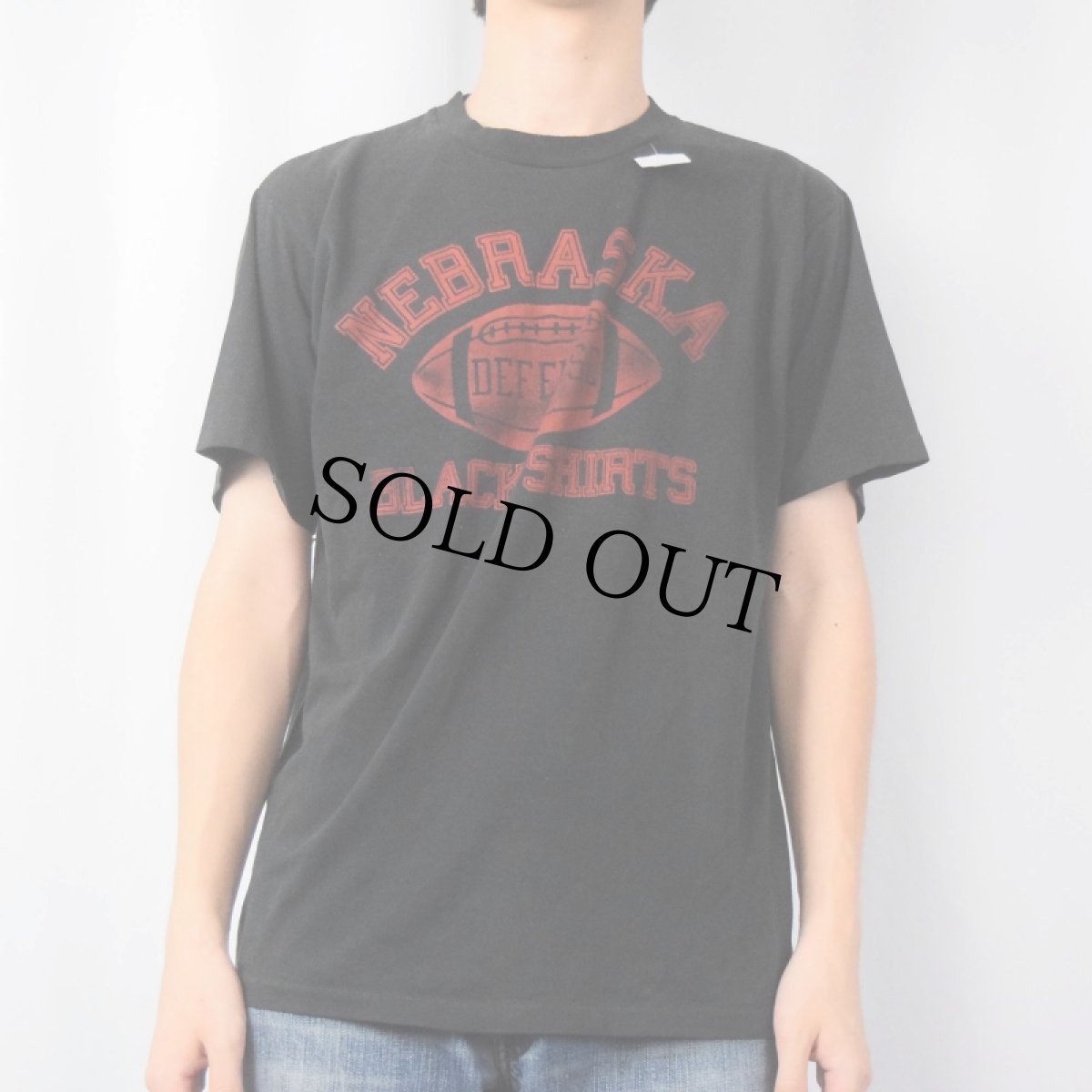 画像2: 80's USA製 "NEBRASKA BLACK SHIRTS" プリントTシャツ L (2)
