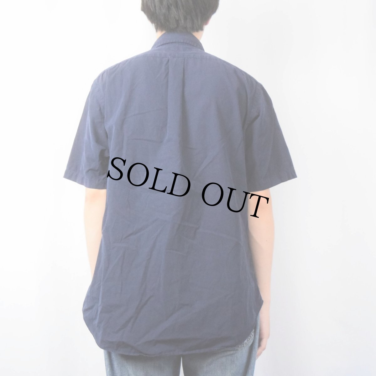 画像3: Ralph Lauren "CLASSIC FIT" ロゴ刺繍 コットンボタンダウンシャツ NAVY M (3)