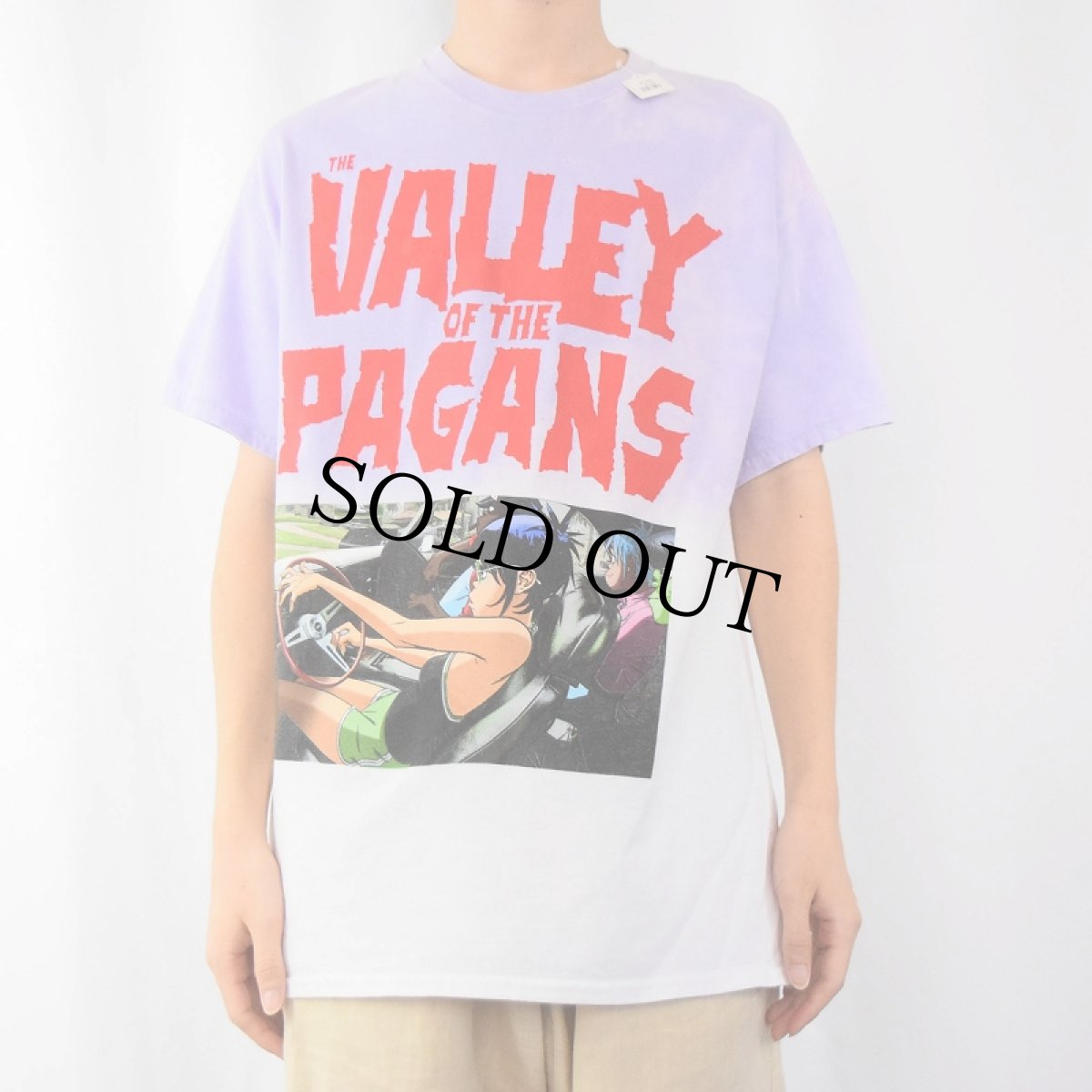 画像2: 【お客様お支払処理中】GORILLAZ "The Valley of The Pagans" ブリーチ加工 ロックバンドTシャツ L (2)