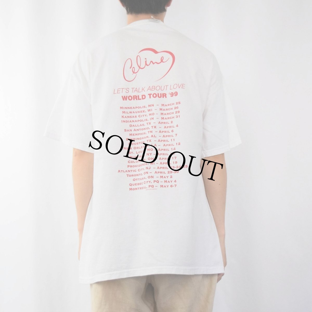 画像4: 90's Celine Dion "LET'S TALK ABOUT LOVE WORLD TOUR" ミュージシャンツアーTシャツ XL (4)