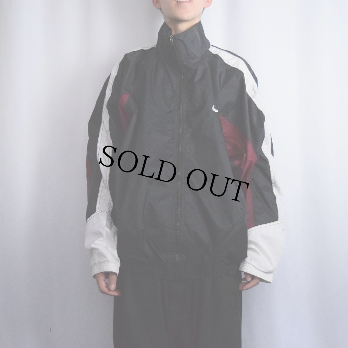 画像2: 90〜2000's NIKE ロゴ刺繍 切り替えデザイン ナイロンジャケット XXL (2)