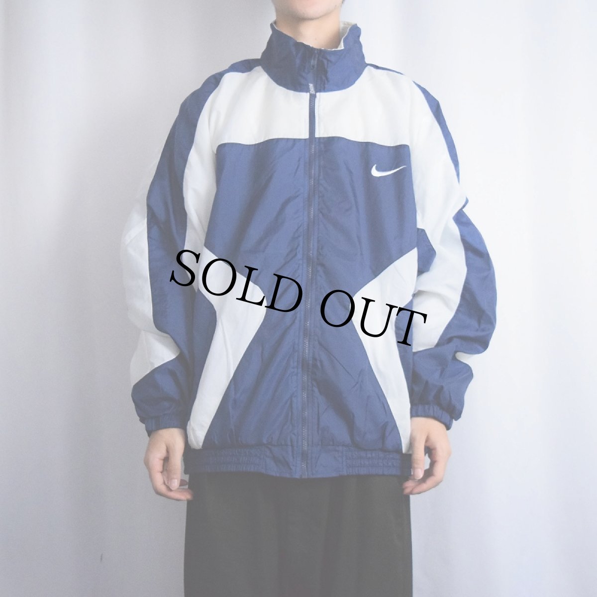 画像2: 90〜2000's NIKE ロゴ刺繍 切り替えデザイン ナイロンジャケット XXL (2)