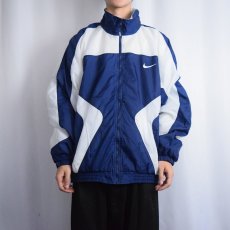 画像2: 90〜2000's NIKE ロゴ刺繍 切り替えデザイン ナイロンジャケット XXL (2)