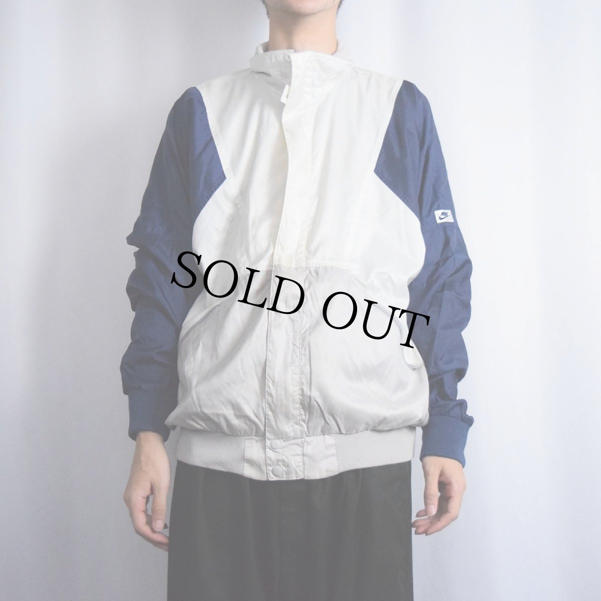 画像2: 90's NIKE 銀タグ 切り替えデザインジャケット L (2)