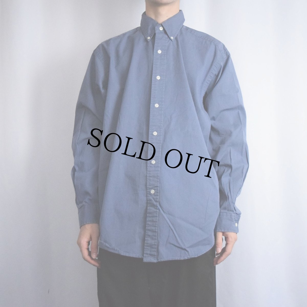 画像2: Ralph Lauren "BLAKE" ロゴ刺繍 コットンボタンダウンシャツ M (2)