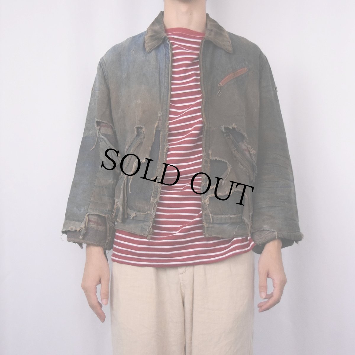 画像2: 60〜70's ブランケットライナー デニムジャケット SIZE40 (2)