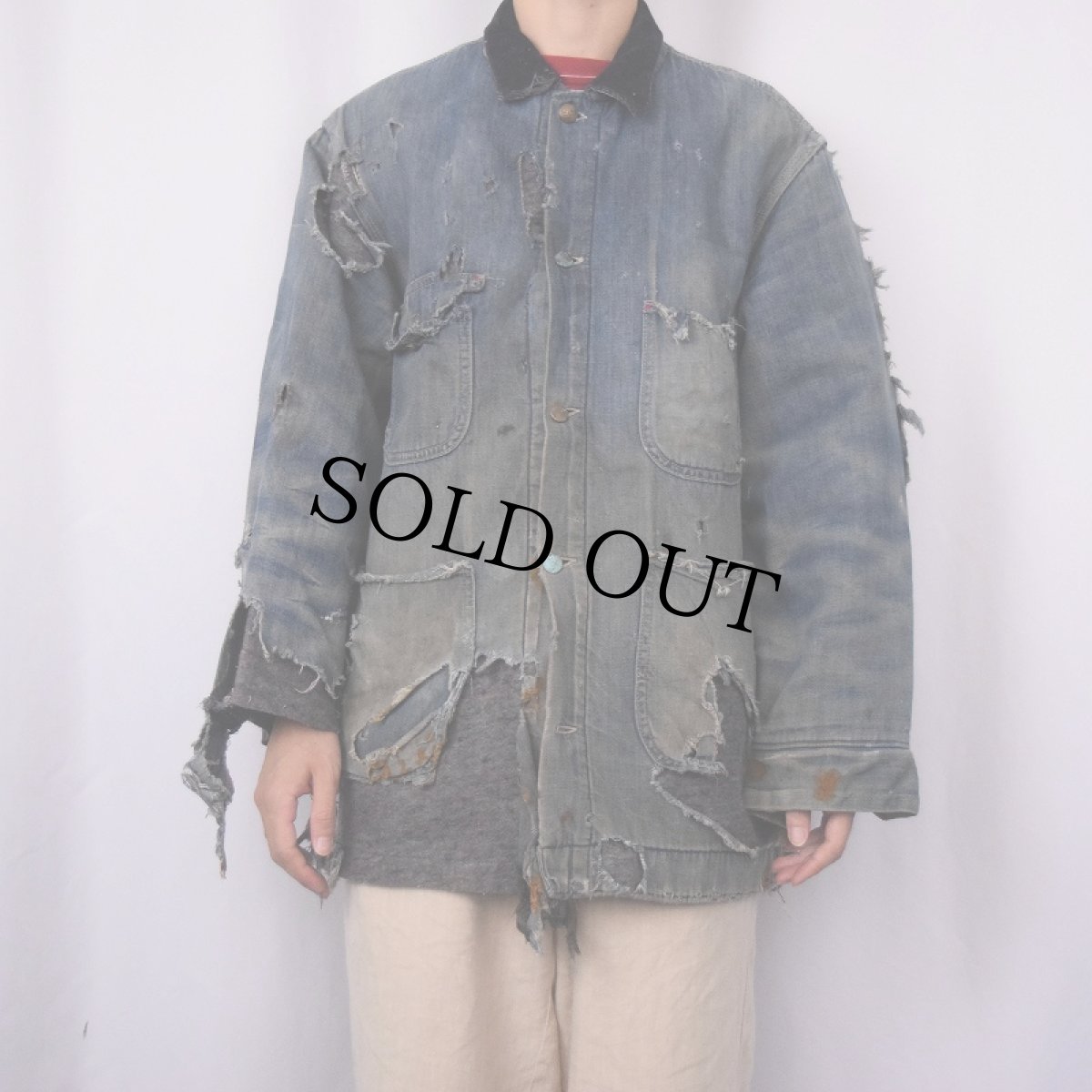 画像2: 70's Sears WORK'N LEISURE ブランケットライナー デニムカバーオール L (2)