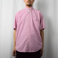 画像2: Ralph Lauren "BIG SHIRT" ストライプ柄 コットンボタンダウンシャツ M (2)