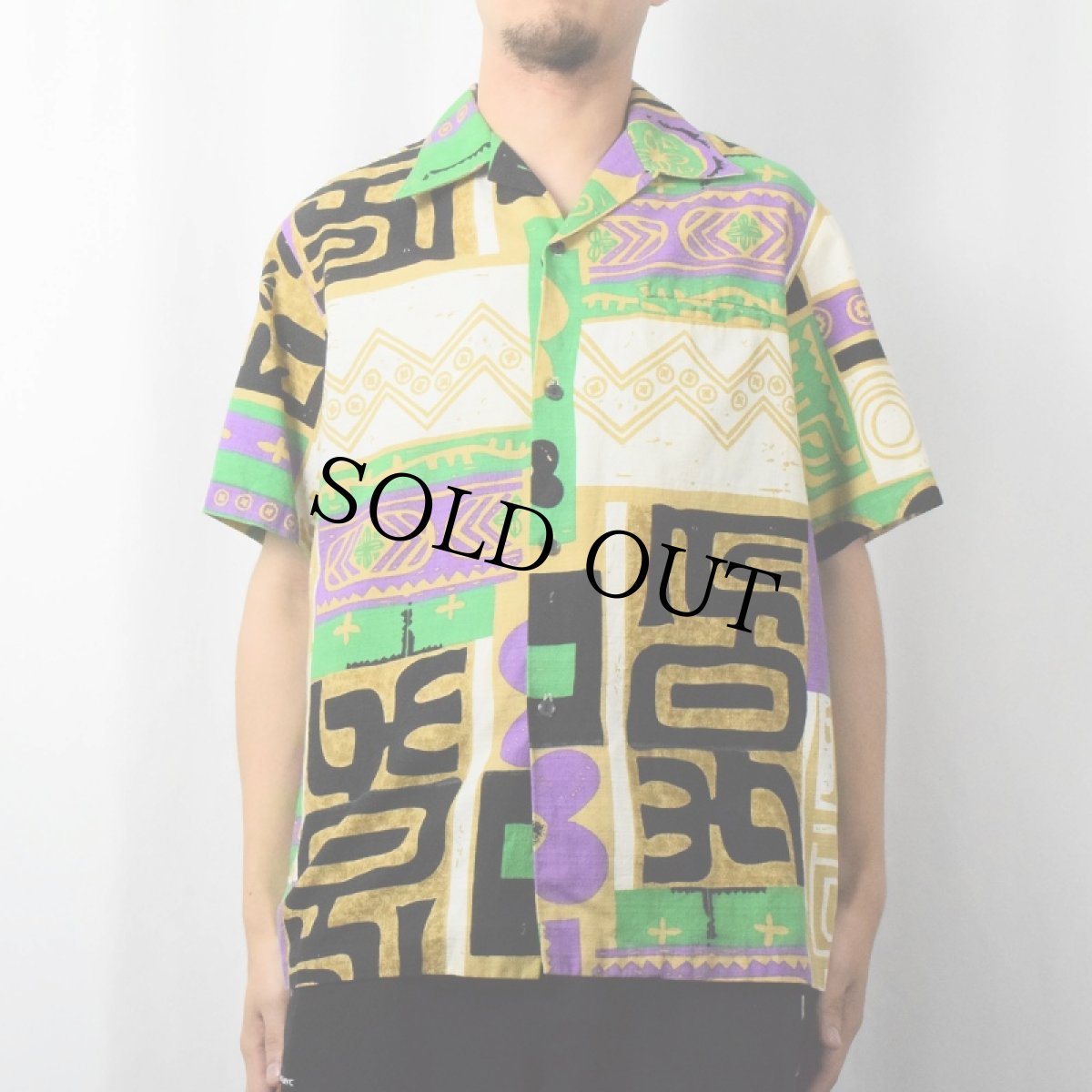 画像2: 70's MALIHINI 総柄 コットンアロハシャツ (2)